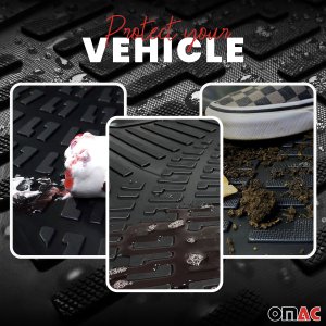 Hyundai Kona Floor Mats - Omac - Rubber TPE - Black - 2018-2023 Hyundai Kona Floor Mats - Omac - Rubber TPE - Black - 2018-2023